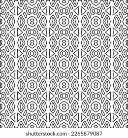  Textura ornamental monocroma con formas lineales lisas, líneas de zigzag, patrón de encaje.Resumen de patrón geométrico en blanco y negro para página web, texturas, tarjeta, afiche, tela, textil.