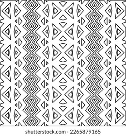  Monochrome ornamental texture with smooth linear shapes, zigzag lines, lace pattern.Abstract geometric black and white pattern for web page, textures, card, poster, fabric, textile.