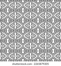  Textura ornamental monocroma con formas lineales lisas, líneas de zigzag, patrón de encaje.Resumen de patrón geométrico en blanco y negro para página web, texturas, tarjeta, afiche, tela, textil.