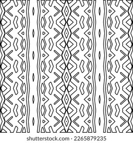  Monochrome ornamental texture with smooth linear shapes, zigzag lines, lace pattern.Abstract geometric black and white pattern for web page, textures, card, poster, fabric, textile.