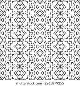  Textura ornamental monocroma con formas lineales lisas, líneas de zigzag, patrón de encaje.Resumen de patrón geométrico en blanco y negro para página web, texturas, tarjeta, afiche, tela, textil.