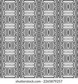  Monochrome ornamental texture with smooth linear shapes, zigzag lines, lace pattern.Abstract geometric black and white pattern for web page, textures, card, poster, fabric, textile.