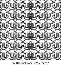  Monochrome ornamental texture with smooth linear shapes, zigzag lines, lace pattern.Abstract geometric black and white pattern for web page, textures, card, poster, fabric, textile.