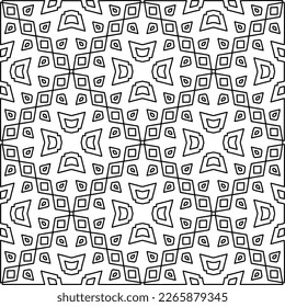 
 Monochrome ornamental texture with smooth linear shapes, zigzag lines, lace pattern.Abstract geometric black and white pattern for web page, textures, card, poster, fabric, textile.