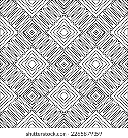 
 Monochrome ornamental texture with smooth linear shapes, zigzag lines, lace pattern.Abstract geometric black and white pattern for web page, textures, card, poster, fabric, textile.