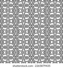 Monochrome ornamental texture with smooth linear shapes, zigzag lines, lace pattern.Abstract geometric black and white pattern for web page, textures, card, poster, fabric, textile.