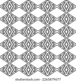  Monochrome ornamental texture with smooth linear shapes, zigzag lines, lace pattern.Abstract geometric black and white pattern for web page, textures, card, poster, fabric, textile.