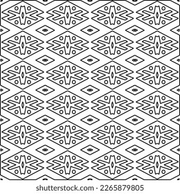 Monochrome Ziertextur mit glatten linearen Formen, Zickzacklinien, Spitzen-Muster.Abstraktes geometrisches Schwarz-Weiß Muster für Webseiten, Texturen, Karten, Poster, Gewebe, Textilien.