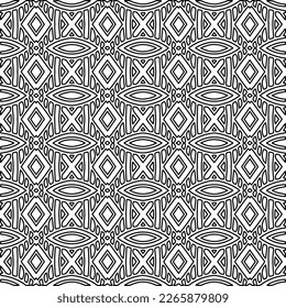 
 Monochrome ornamental texture with smooth linear shapes, zigzag lines, lace pattern.Abstract geometric black and white pattern for web page, textures, card, poster, fabric, textile.