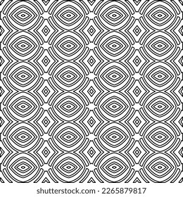  Monochrome Ziertextur mit glatten linearen Formen, Zickzacklinien, Spitzen-Muster.Abstraktes geometrisches Schwarz-Weiß Muster für Webseiten, Texturen, Karten, Poster, Gewebe, Textilien.