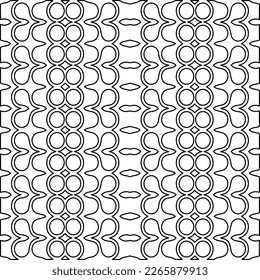  Monochrome ornamental texture with smooth linear shapes, zigzag lines, lace pattern.Abstract geometric black and white pattern for web page, textures, card, poster, fabric, textile.