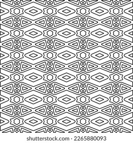  Monochrome ornamental texture with smooth linear shapes, zigzag lines, lace pattern.Abstract geometric black and white pattern for web page, textures, card, poster, fabric, textile.