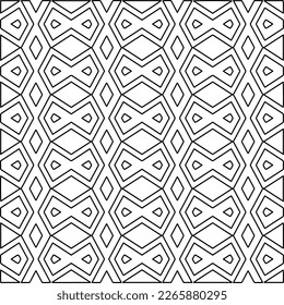  Textura ornamental monocroma con formas lineales lisas, líneas de zigzag, patrón de encaje.Resumen de patrón geométrico en blanco y negro para página web, texturas, tarjeta, afiche, tela, textil.