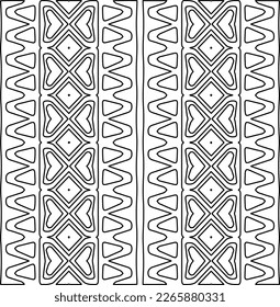  Monochrome Ziertextur mit glatten linearen Formen, Zickzacklinien, Spitzen-Muster.Abstraktes geometrisches Schwarz-Weiß Muster für Webseiten, Texturen, Karten, Poster, Gewebe, Textilien.