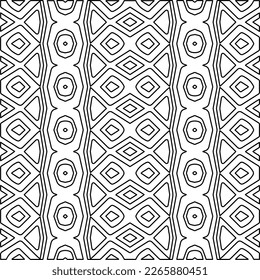  Monochrome ornamental texture with smooth linear shapes, zigzag lines, lace pattern.Abstract geometric black and white pattern for web page, textures, card, poster, fabric, textile.