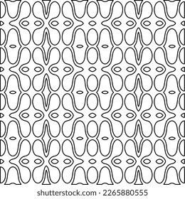  Monochrome ornamental texture with smooth linear shapes, zigzag lines, lace pattern.Abstract geometric black and white pattern for web page, textures, card, poster, fabric, textile.