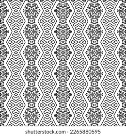  Textura ornamental monocroma con formas lineales lisas, líneas de zigzag, patrón de encaje.Resumen de patrón geométrico en blanco y negro para página web, texturas, tarjeta, afiche, tela, textil.