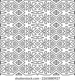  Textura ornamental monocroma con formas lineales lisas, líneas de zigzag, patrón de encaje.Resumen de patrón geométrico en blanco y negro para página web, texturas, tarjeta, afiche, tela, textil.