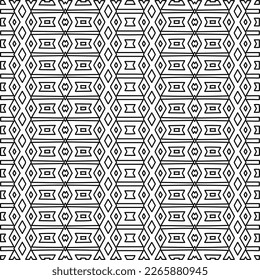  Monochrome ornamental texture with smooth linear shapes, zigzag lines, lace pattern.Abstract geometric black and white pattern for web page, textures, card, poster, fabric, textile.