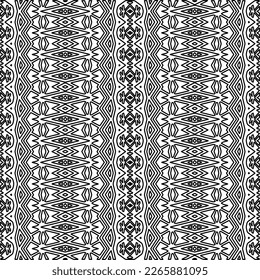 Monochrome ornamental texture with smooth linear shapes, zigzag lines, lace pattern.Abstract geometric black and white pattern for web page, textures, card, poster, fabric, textile.