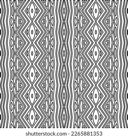  Monochrome ornamental texture with smooth linear shapes, zigzag lines, lace pattern.Abstract geometric black and white pattern for web page, textures, card, poster, fabric, textile.