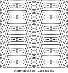  Monochrome ornamental texture with smooth linear shapes, zigzag lines, lace pattern.Abstract geometric black and white pattern for web page, textures, card, poster, fabric, textile.