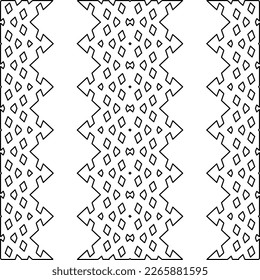  Monochrome ornamental texture with smooth linear shapes, zigzag lines, lace pattern.Abstract geometric black and white pattern for web page, textures, card, poster, fabric, textile.