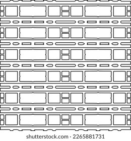 Monochrome ornamental texture with smooth linear shapes, zigzag lines, lace pattern.Abstract geometric black and white pattern for web page, textures, card, poster, fabric, textile.
