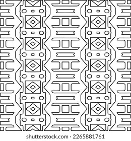  Monochrome Ziertextur mit glatten linearen Formen, Zickzacklinien, Spitzen-Muster.Abstraktes geometrisches Schwarz-Weiß Muster für Webseiten, Texturen, Karten, Poster, Gewebe, Textilien.