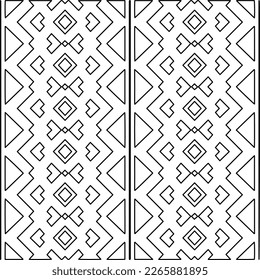  Monochrome ornamental texture with smooth linear shapes, zigzag lines, lace pattern.Abstract geometric black and white pattern for web page, textures, card, poster, fabric, textile.