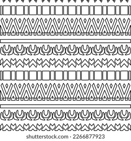  Monochrome ornamental texture with smooth linear shapes, zigzag lines, lace pattern.Abstract geometric black and white pattern for web page, textures, card, poster, fabric, textile.