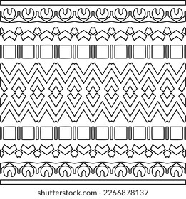  Monochrome ornamental texture with smooth linear shapes, zigzag lines, lace pattern.Abstract geometric black and white pattern for web page, textures, card, poster, fabric, textile.