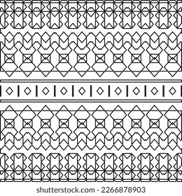  Monochrome ornamental texture with smooth linear shapes, zigzag lines, lace pattern.Abstract geometric black and white pattern for web page, textures, card, poster, fabric, textile.