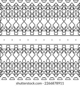 Textura ornamental monocroma con formas lineales lisas, líneas de zigzag, patrón de encaje.Resumen de patrón geométrico en blanco y negro para página web, texturas, tarjeta, afiche, tela, textil.