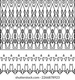  Monochrome ornamental texture with smooth linear shapes, zigzag lines, lace pattern.Abstract geometric black and white pattern for web page, textures, card, poster, fabric, textile.