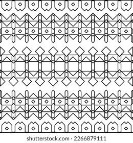  Monochrome ornamental texture with smooth linear shapes, zigzag lines, lace pattern.Abstract geometric black and white pattern for web page, textures, card, poster, fabric, textile.