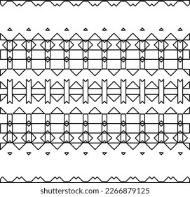  Monochrome ornamental texture with smooth linear shapes, zigzag lines, lace pattern.Abstract geometric black and white pattern for web page, textures, card, poster, fabric, textile.