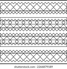  Textura ornamental monocroma con formas lineales lisas, líneas de zigzag, patrón de encaje.Resumen de patrón geométrico en blanco y negro para página web, texturas, tarjeta, afiche, tela, textil.