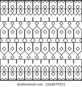  Monochrome ornamental texture with smooth linear shapes, zigzag lines, lace pattern.Abstract geometric black and white pattern for web page, textures, card, poster, fabric, textile.