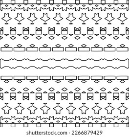  Textura ornamental monocroma con formas lineales lisas, líneas de zigzag, patrón de encaje.Resumen de patrón geométrico en blanco y negro para página web, texturas, tarjeta, afiche, tela, textil.