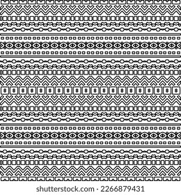  Monochrome ornamental texture with smooth linear shapes, zigzag lines, lace pattern.Abstract geometric black and white pattern for web page, textures, card, poster, fabric, textile.