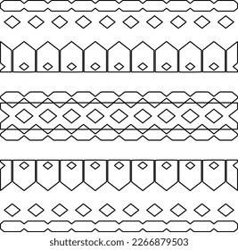  Monochrome ornamental texture with smooth linear shapes, zigzag lines, lace pattern.Abstract geometric black and white pattern for web page, textures, card, poster, fabric, textile.