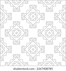  Textura ornamental monocroma con formas lineales lisas, líneas de zigzag, patrón de encaje.Resumen de patrón geométrico en blanco y negro para página web, texturas, tarjeta, afiche, tela, textil.