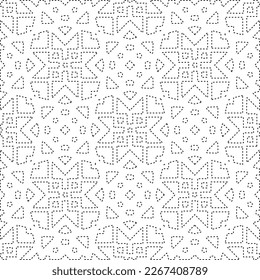  Monochrome ornamental texture with smooth linear shapes, zigzag lines, lace pattern.Abstract geometric black and white pattern for web page, textures, card, poster, fabric, textile.