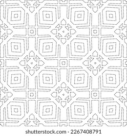  Monochrome ornamental texture with smooth linear shapes, zigzag lines, lace pattern.Abstract geometric black and white pattern for web page, textures, card, poster, fabric, textile.