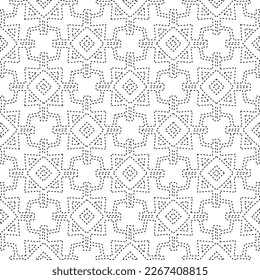 
 Monochrome ornamental texture with smooth linear shapes, zigzag lines, lace pattern.Abstract geometric black and white pattern for web page, textures, card, poster, fabric, textile.