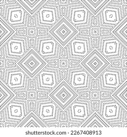 
 Monochrome ornamental texture with smooth linear shapes, zigzag lines, lace pattern.Abstract geometric black and white pattern for web page, textures, card, poster, fabric, textile.