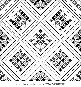  Monochrome ornamental texture with smooth linear shapes, zigzag lines, lace pattern.Abstract geometric black and white pattern for web page, textures, card, poster, fabric, textile.