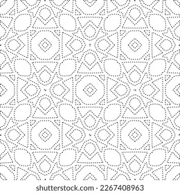 
 Monochrome ornamental texture with smooth linear shapes, zigzag lines, lace pattern.Abstract geometric black and white pattern for web page, textures, card, poster, fabric, textile.