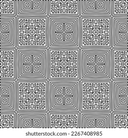  Textura ornamental monocroma con formas lineales lisas, líneas de zigzag, patrón de encaje.Resumen de patrón geométrico en blanco y negro para página web, texturas, tarjeta, afiche, tela, textil.